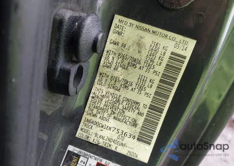 2014 Nissan Frontier Sv from USA, damaged, VIN 1N6AD0CW1EN753634